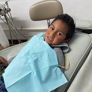 Photo of child in dentist chair